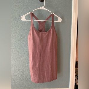 Mauve Lululemon racer back tank with built-in bra womens size 12